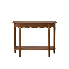 Wooden Half Moon Console Table with Shelf - Ashwell Range