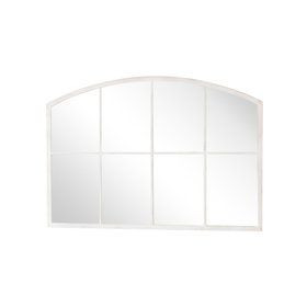 Distressed White Arched Window Wall Mirror - 100cm x 70cm