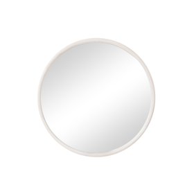 Large White Washed Wooden Round Wall Mirror - 80cm x 80cm