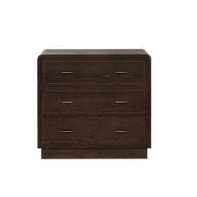 3 Drawer Dark Wood Chest of Drawers - Kingsley Range
