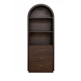 Large Arched Dark Wood Freestanding Storage Cabinet - Kingsley Range