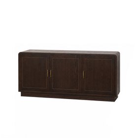 Dark Wooden 3 Door Sideboard - Kingsley Range
