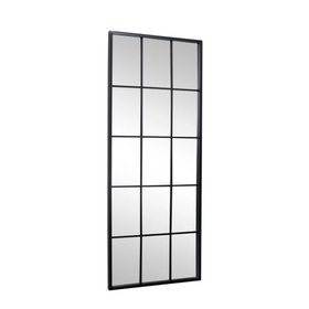 Extra Large Matt Black Window Mirror 144cm x 59cm