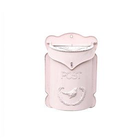 Light Pink Wall Mounted Metal Post Box