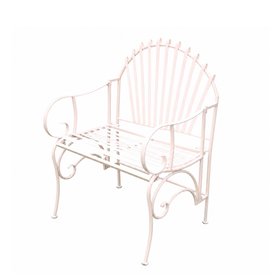 Ornate Pink Metal Painted Garden Chair 62cm