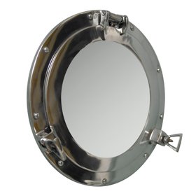 Silver Metal Porthole Mirror 28cm x 28cm