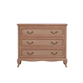 Solid Wood 3 Drawer Chest Of Drawers - Hessian Range