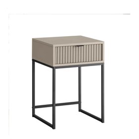One Drawer Bedside Table - Hesley Taupe Stone Range