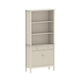 Large 2 Drawer & 2 Doors Freestanding Storage Display Cabinet - Hales Taupe Range