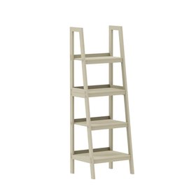 Mid-Century Style 4 Tier Taupe Painted Wooden Ladder Shelf - 178cm