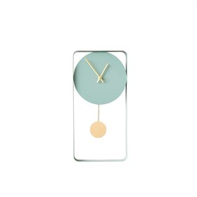 Teal Blue Metal Pendulum Wall Clock 41cm