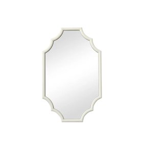 Ivory Geometric Framed Wall Mirror 80cm x 50cm