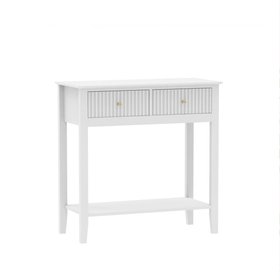 White 2 Drawer Console / Dressing Table - Hales White Range