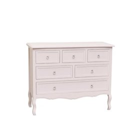 Large Pink 6 Drawer Chest of Drawers