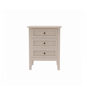 3 Drawer Bedside Table - Rowley Taupe Grey Range