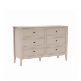Large 6 Drawer Chest of Drawers - Rowley Taupe Grey Range