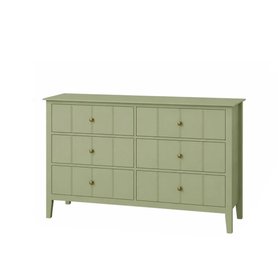 Sage Green 6 Drawer Chest Of Drawers - Padstowe Sage Green Range