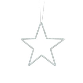 Set of 3 Silver Glitter Star Decorations