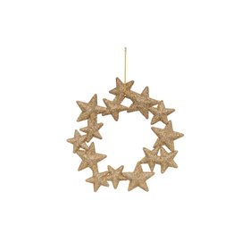 Set of 3 Gold Glitter Star Wreath Decorations