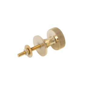 Set of 4 Shiny Gold Ribbed Edge Round Drawer Knobs