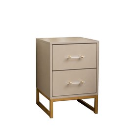 Two Drawer Bedside Table - Liana Taupe Range