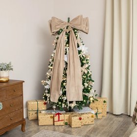Extra Large Taupe Velvet Christmas Bow 70cm X 140cm MM37693