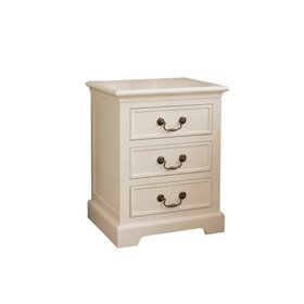 Ivory 3 Drawer Bedside Table - Charlotte Ivory Range