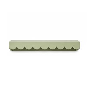 Large Green Scalloped Wall Storage Shelf - 61cm