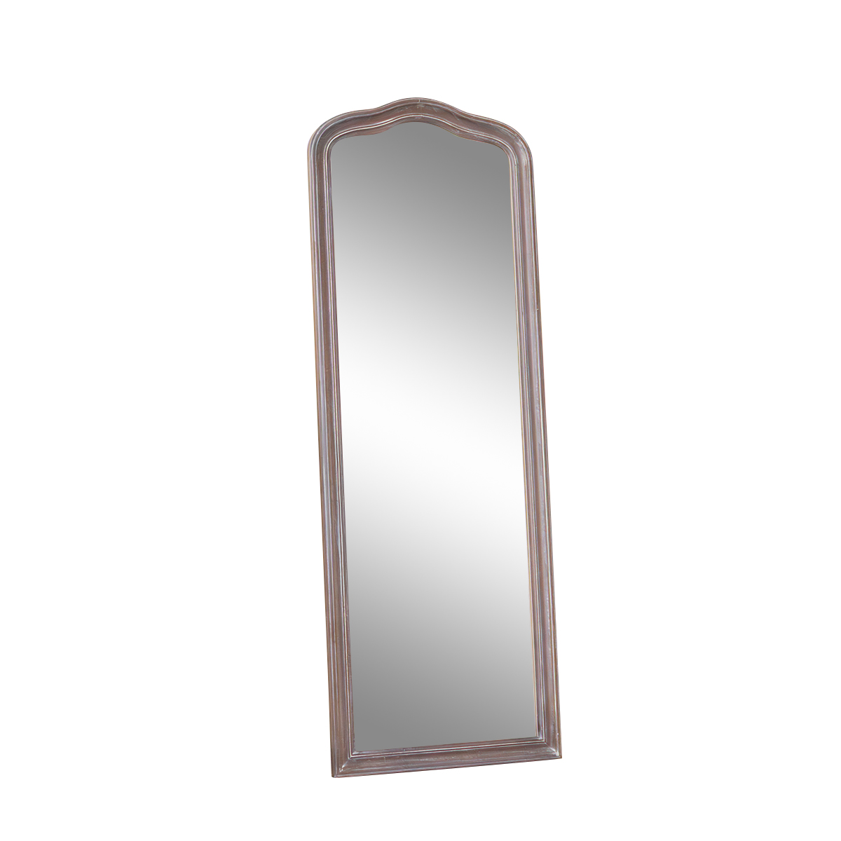 Slim Arched Washed Wooden Framed Leaner Mirror - 50cm x 140cm
