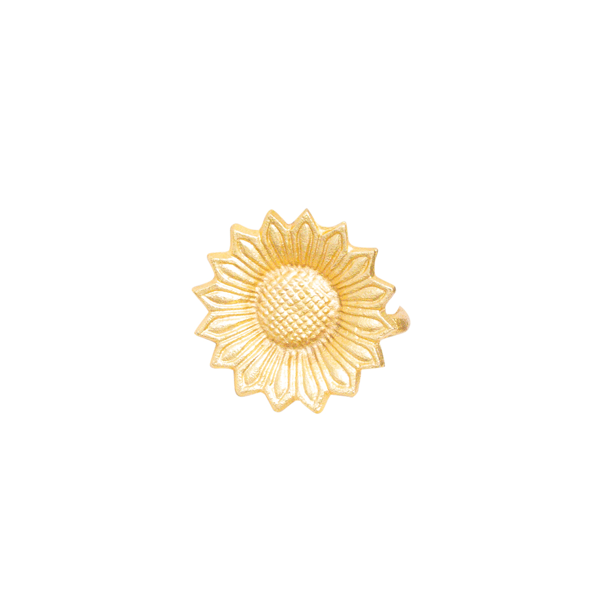 Set of 2 Gold Metal Sunflower Wall Mounted Tie Backs