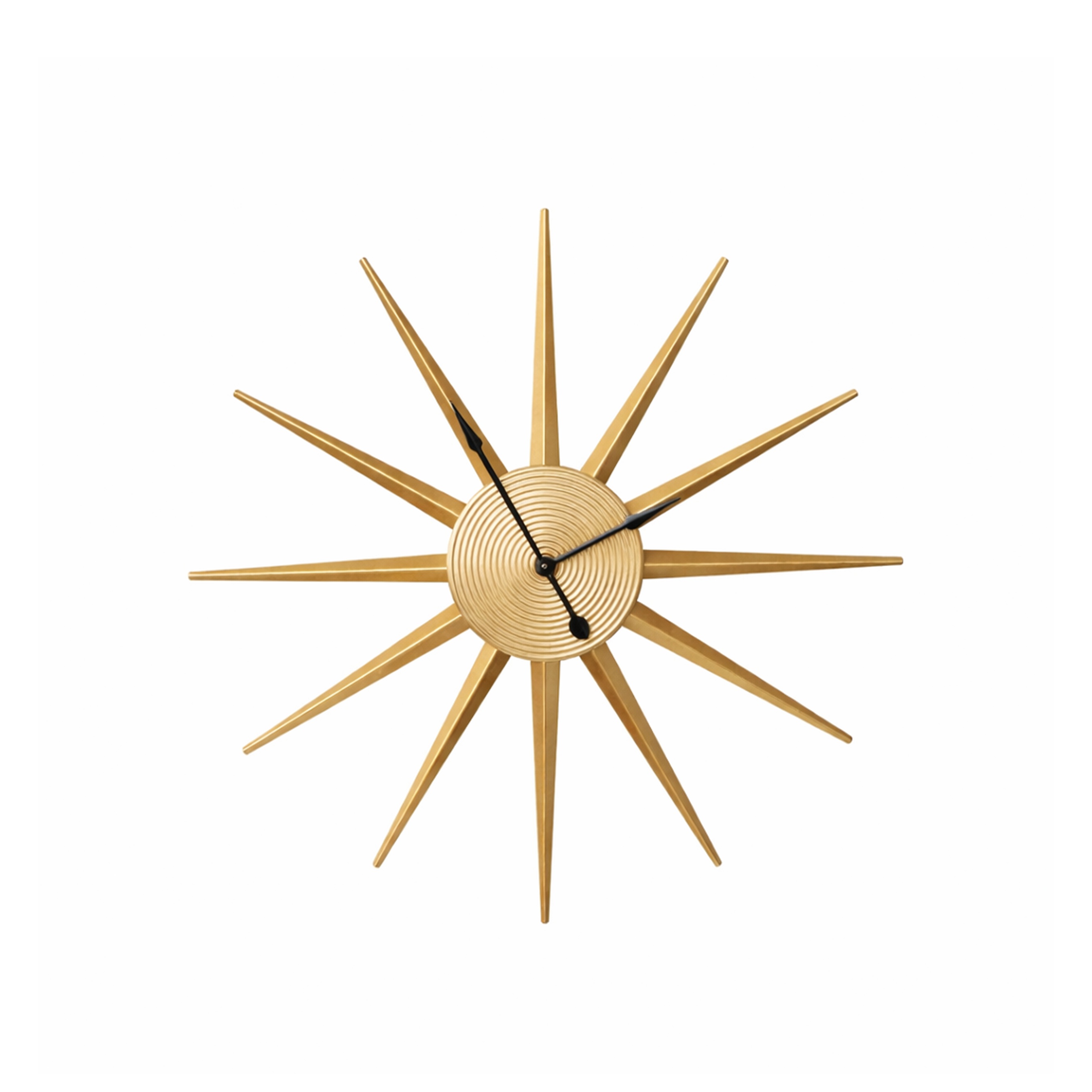Gold Metal Starburst Detail Wall Clock - 60cm x 60cm