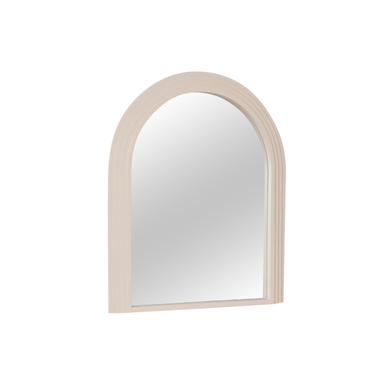 Large Beige Arched Wall Mirror - 90cm x 75cm