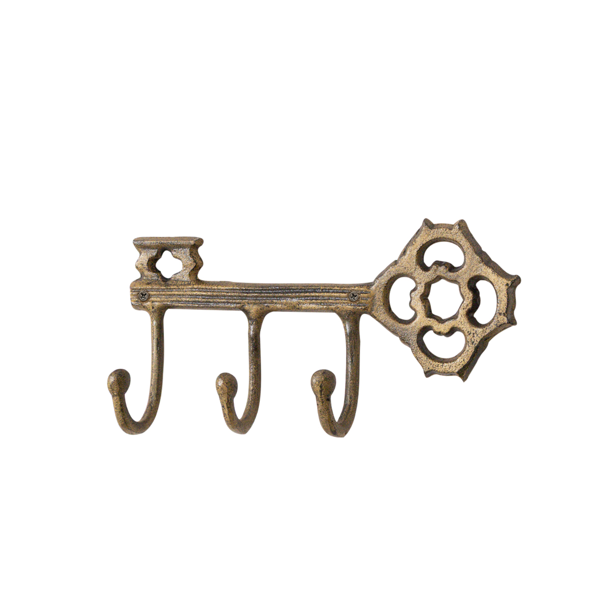 Antique Brass Key Shaped Key Hook Rail