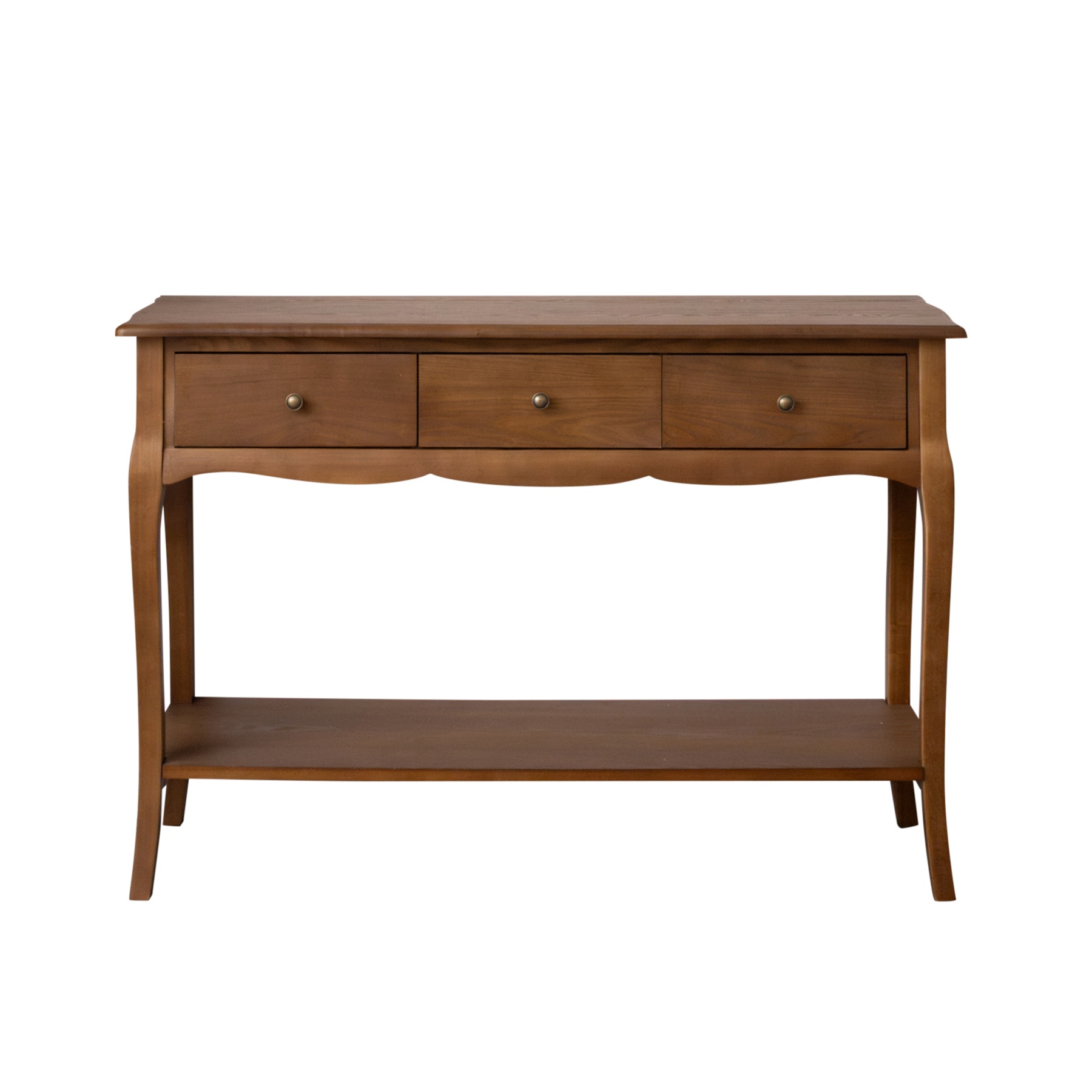3 Drawer Dark Wood Console Table with Shelf - Ashwell Range