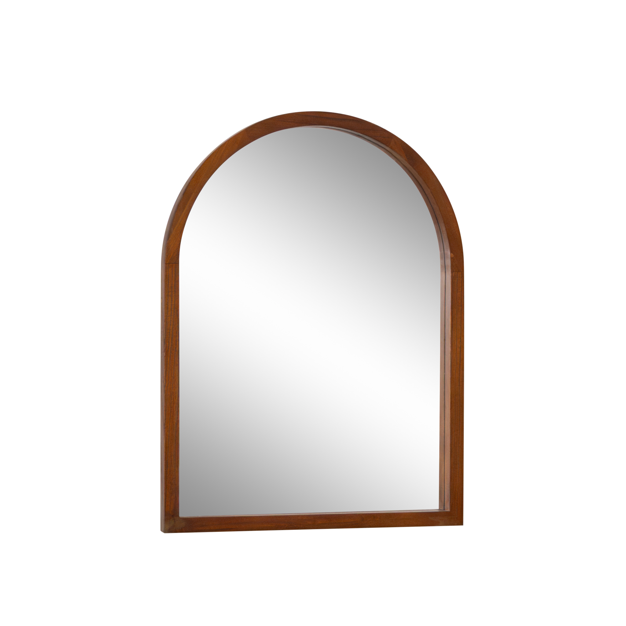 Dark Wood Framed Arched Wall Mirror - 60cm x 80cm