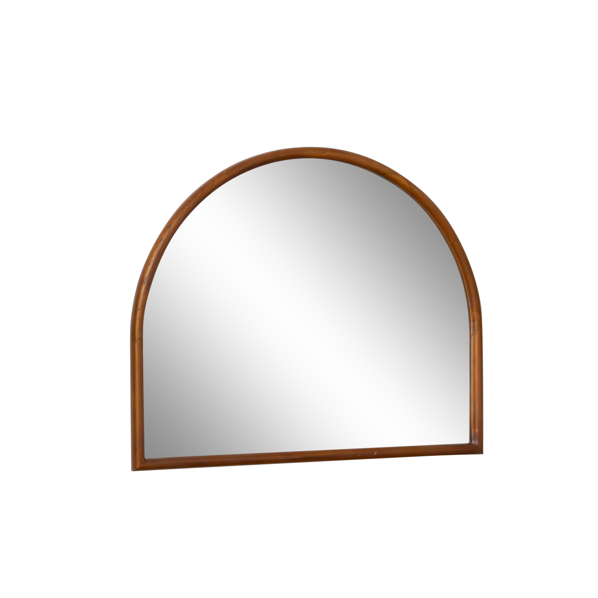 Dark Wood Framed Arched Wall & Mantle Mirror - 90cm x 75cm