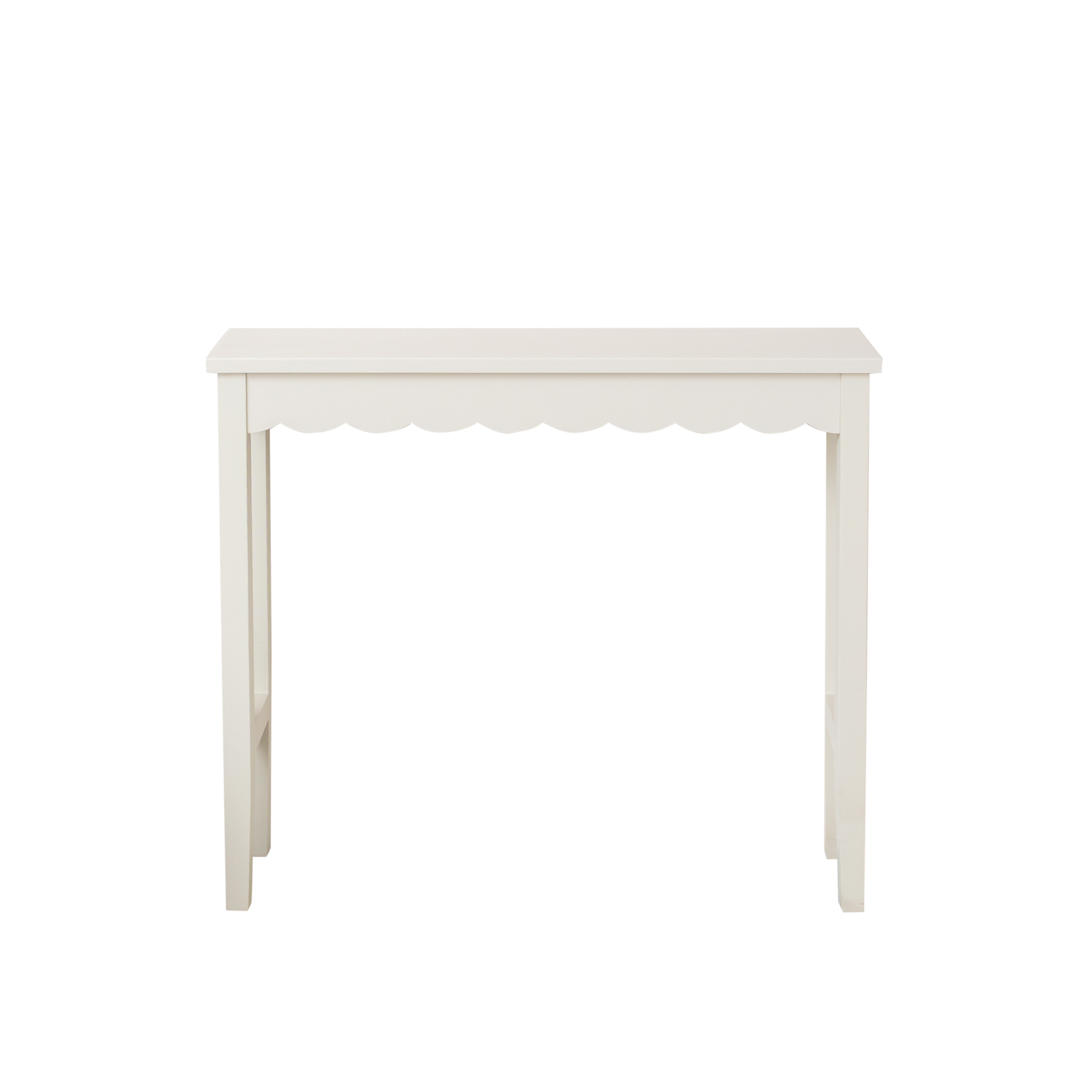 Ivory Scalloped Console Table - 93cm x 81cm