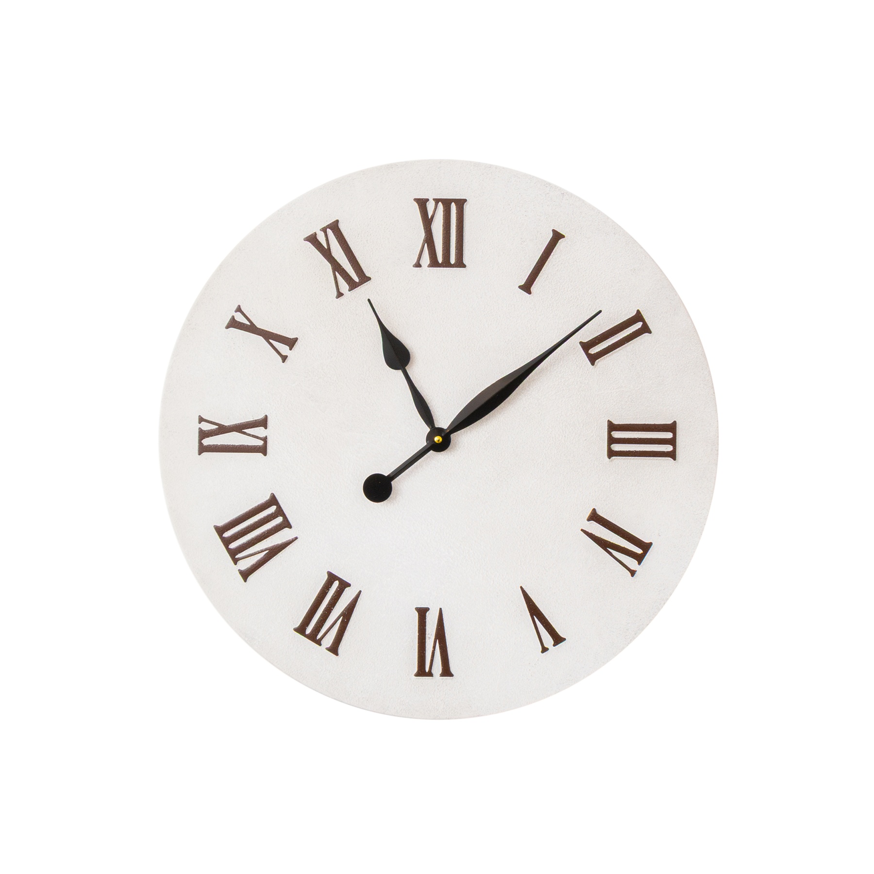 Large White Metal & Black Detailed Wall Clock - 60cm x 60cm