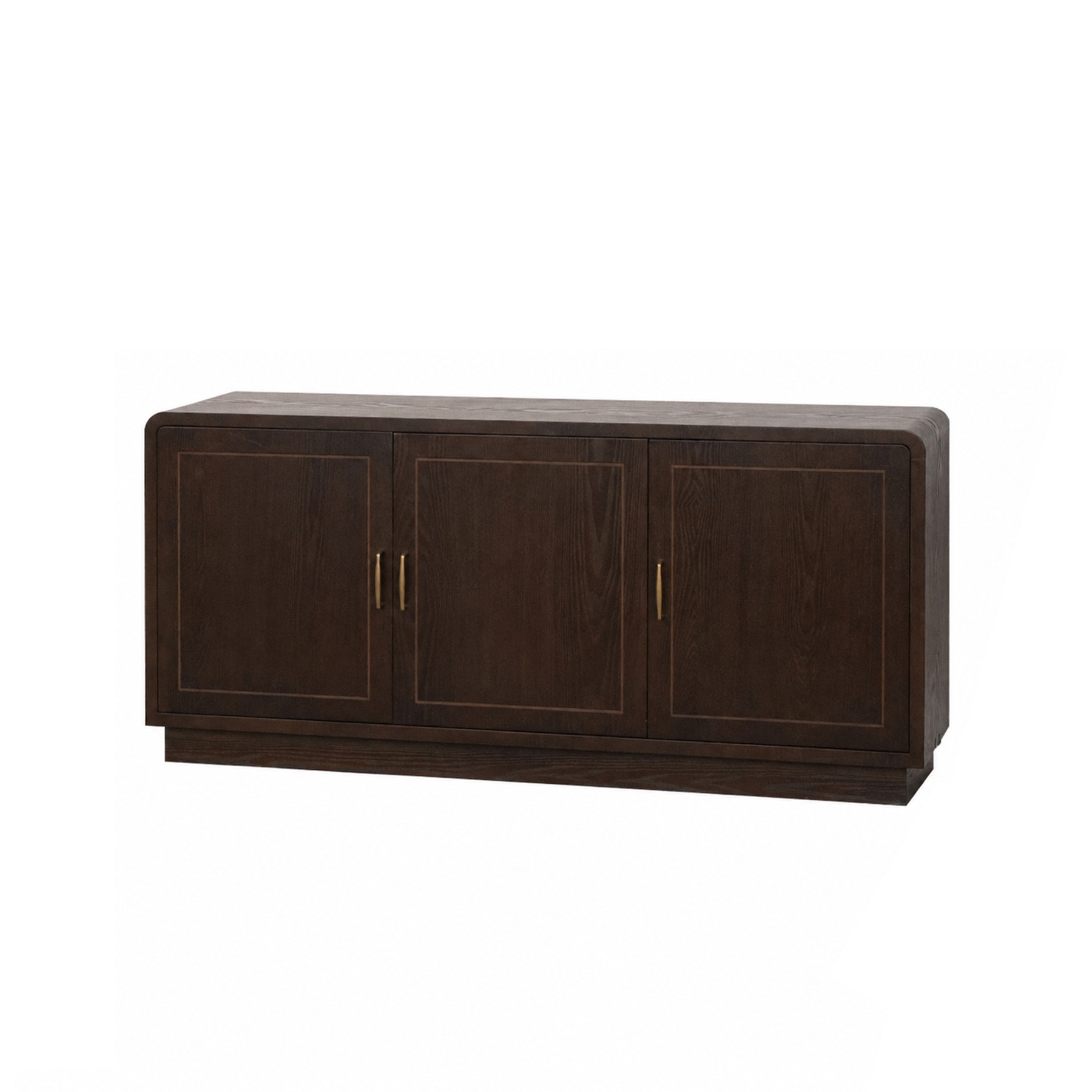 Dark Wooden 3 Door Sideboard - Kingsley Range
