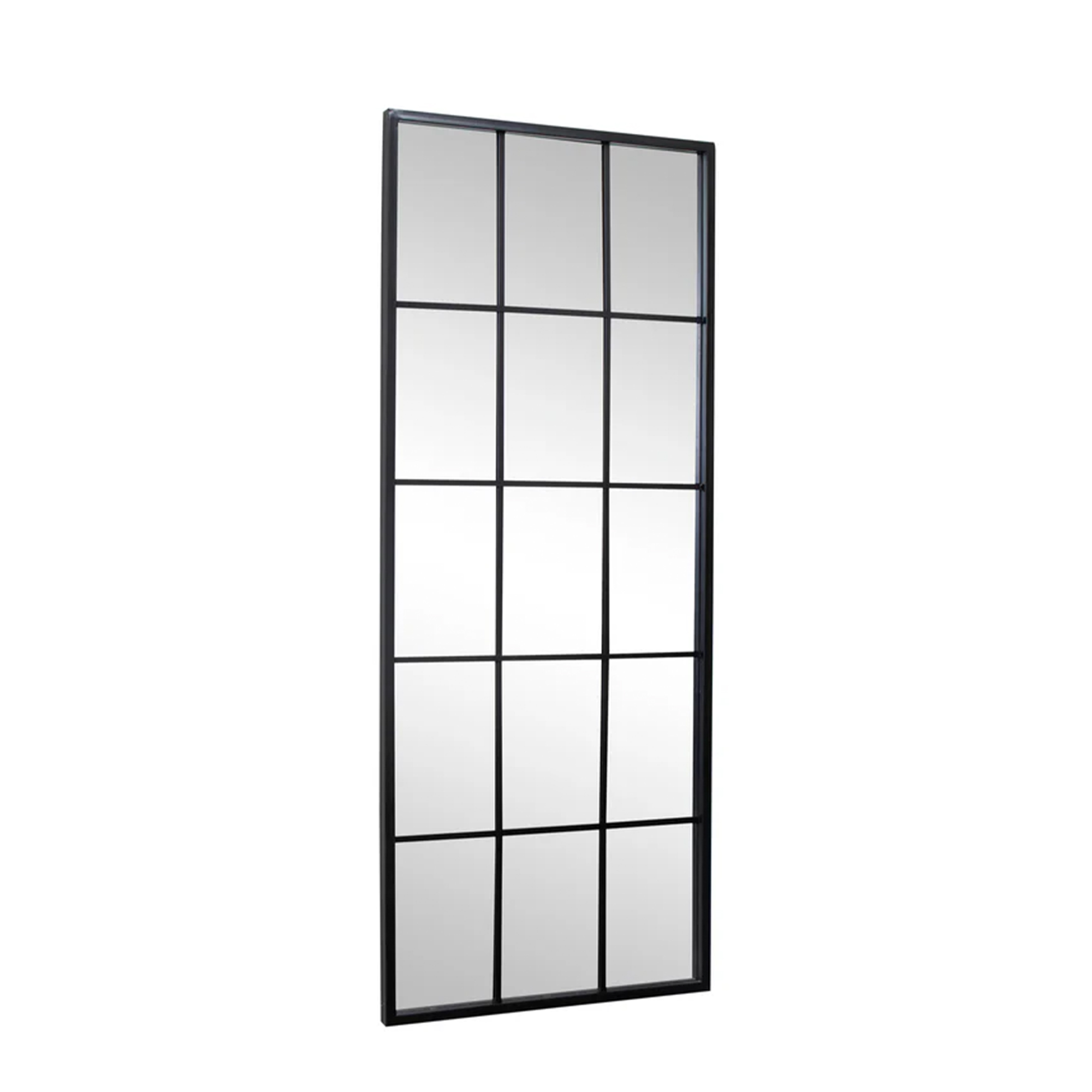 Extra Large Matt Black Window Mirror 144cm x 59cm