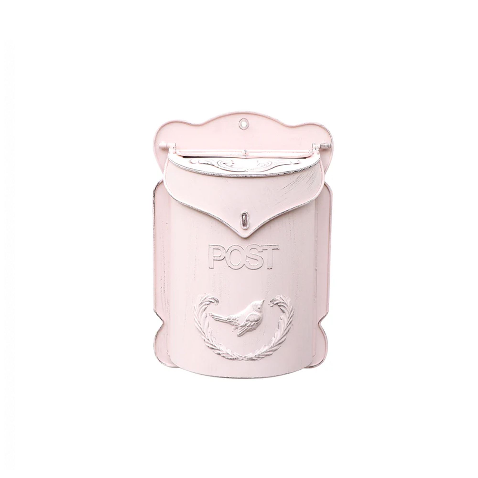 Wall Mounted Metal Light Pink Post Box
