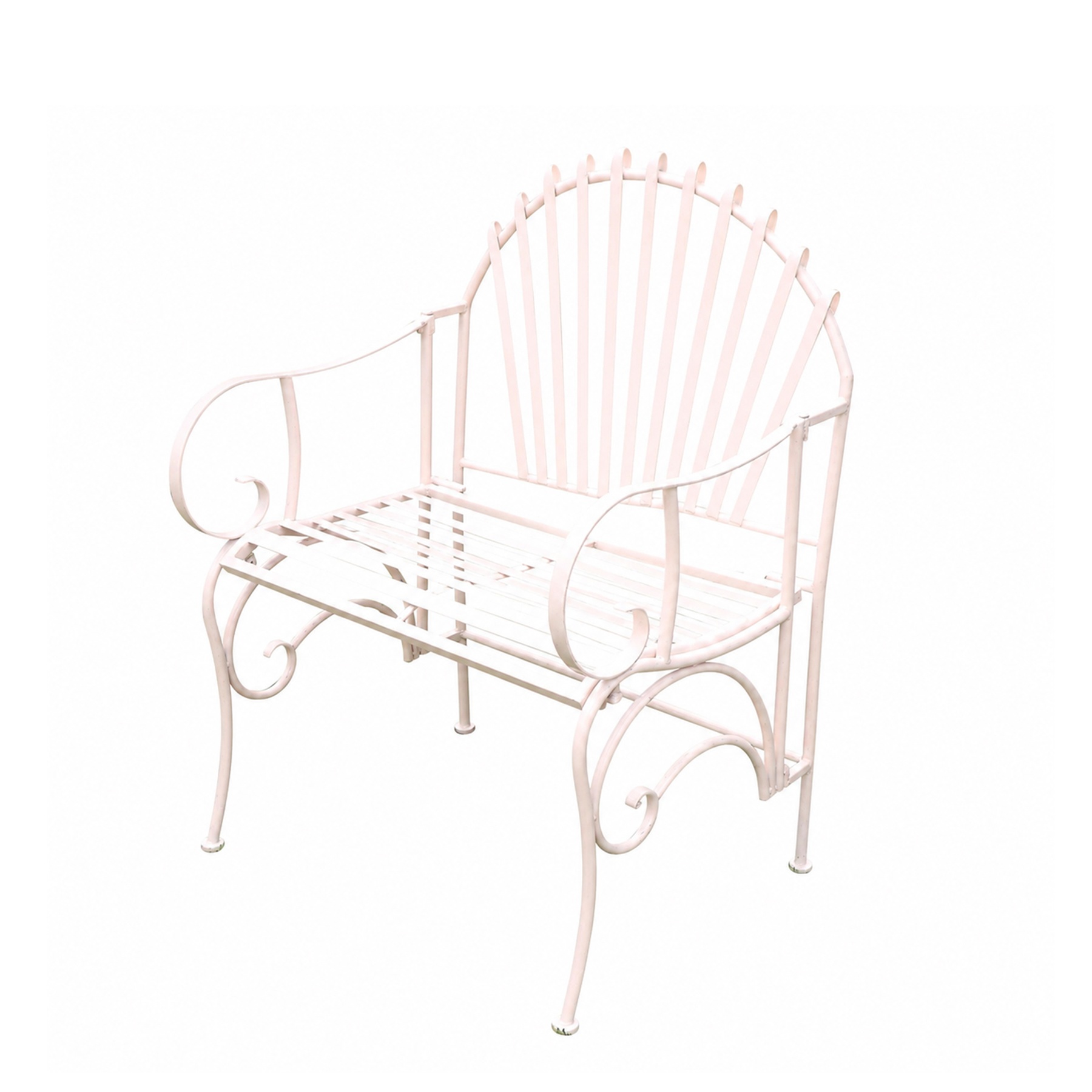 Ornate Pink Metal Painted Garden Chair 62cm