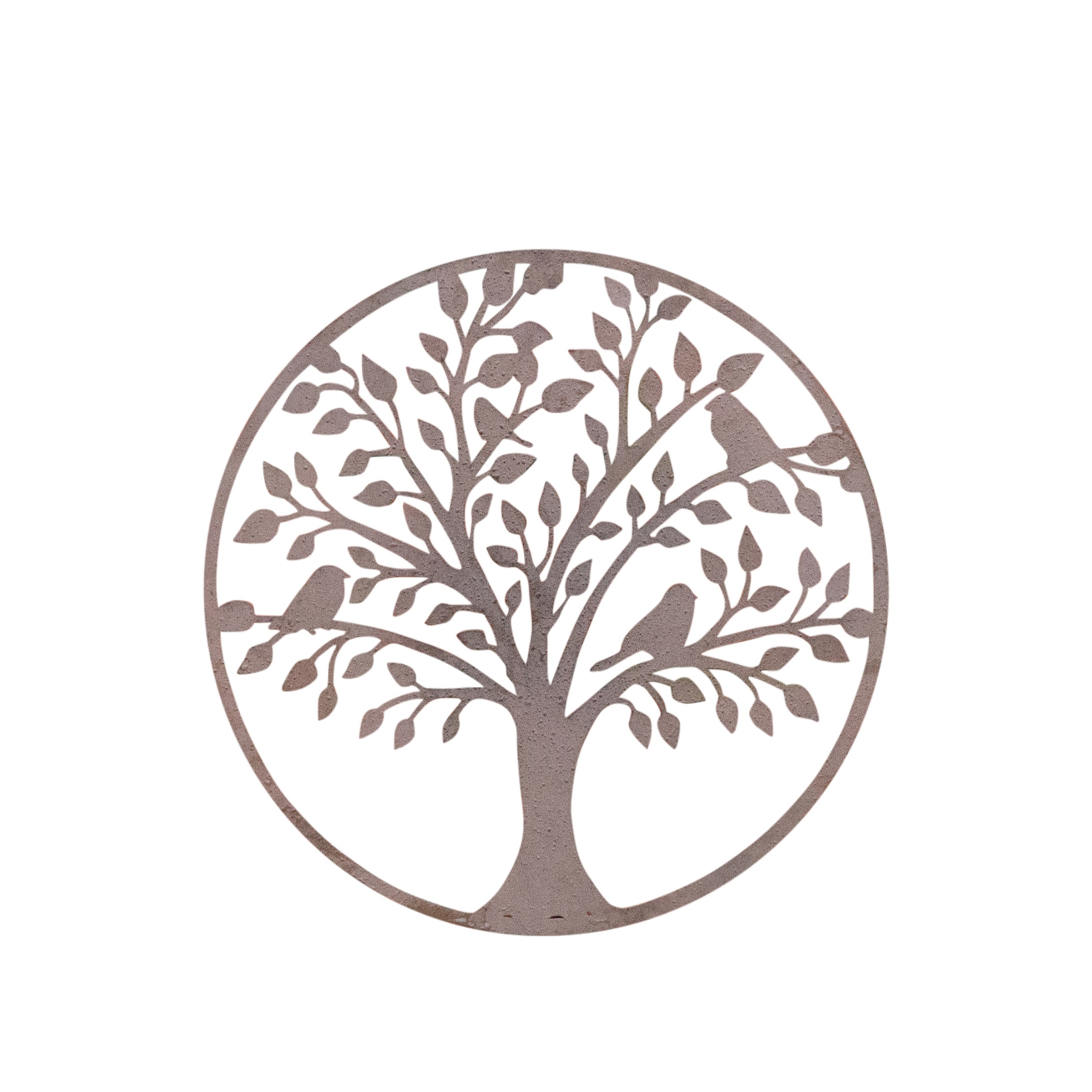 Galvanised Rust Tree Detail Garden Wall Art - 30cm