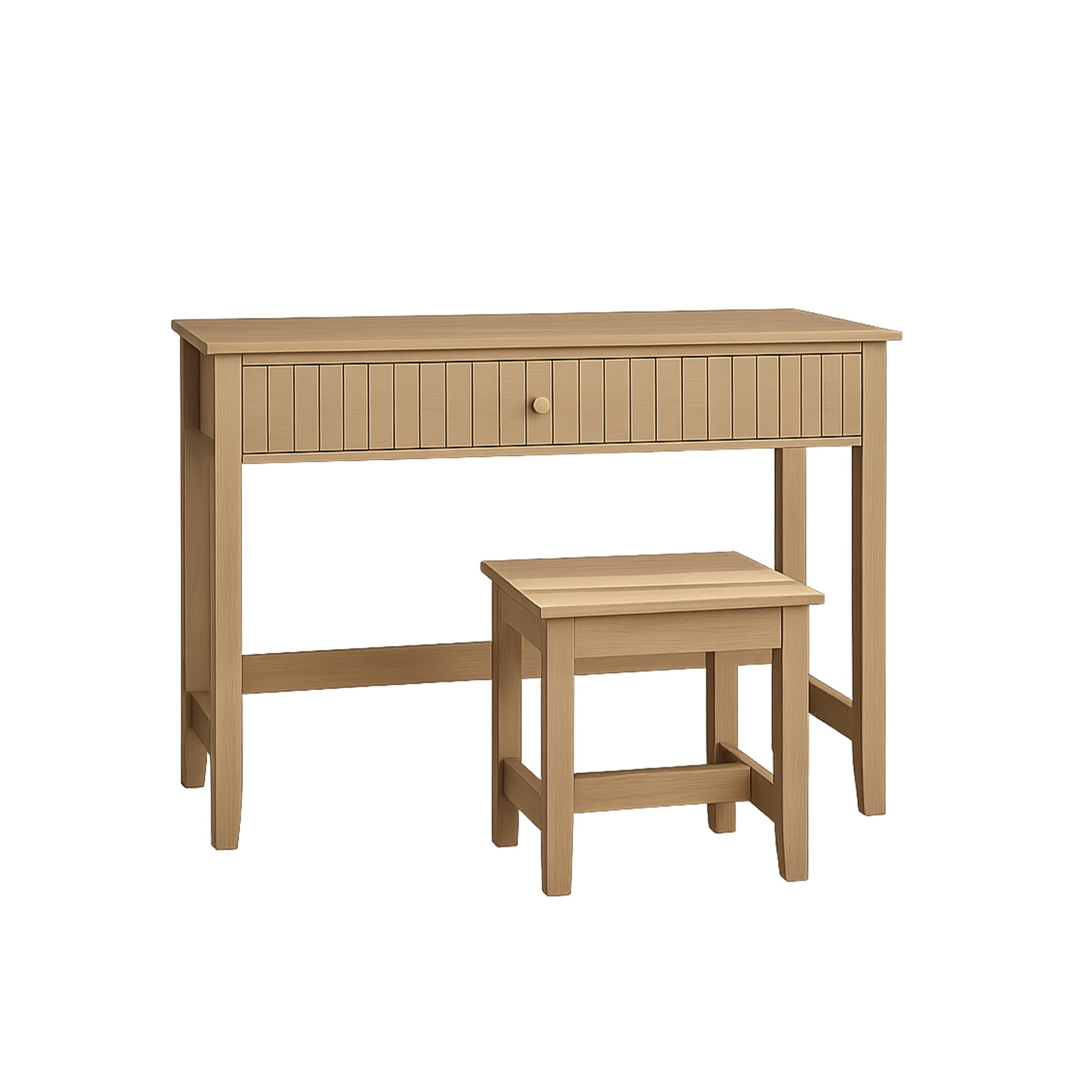 Dressing Table & Stool Set - Hales Pale Wood Range