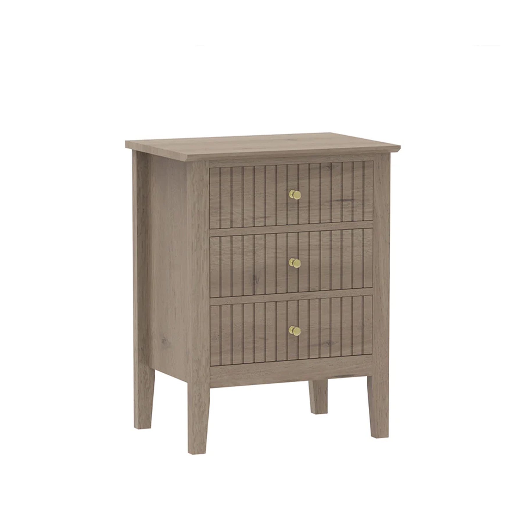 3 Drawer Bedside Table - Hales Pale Wood Range