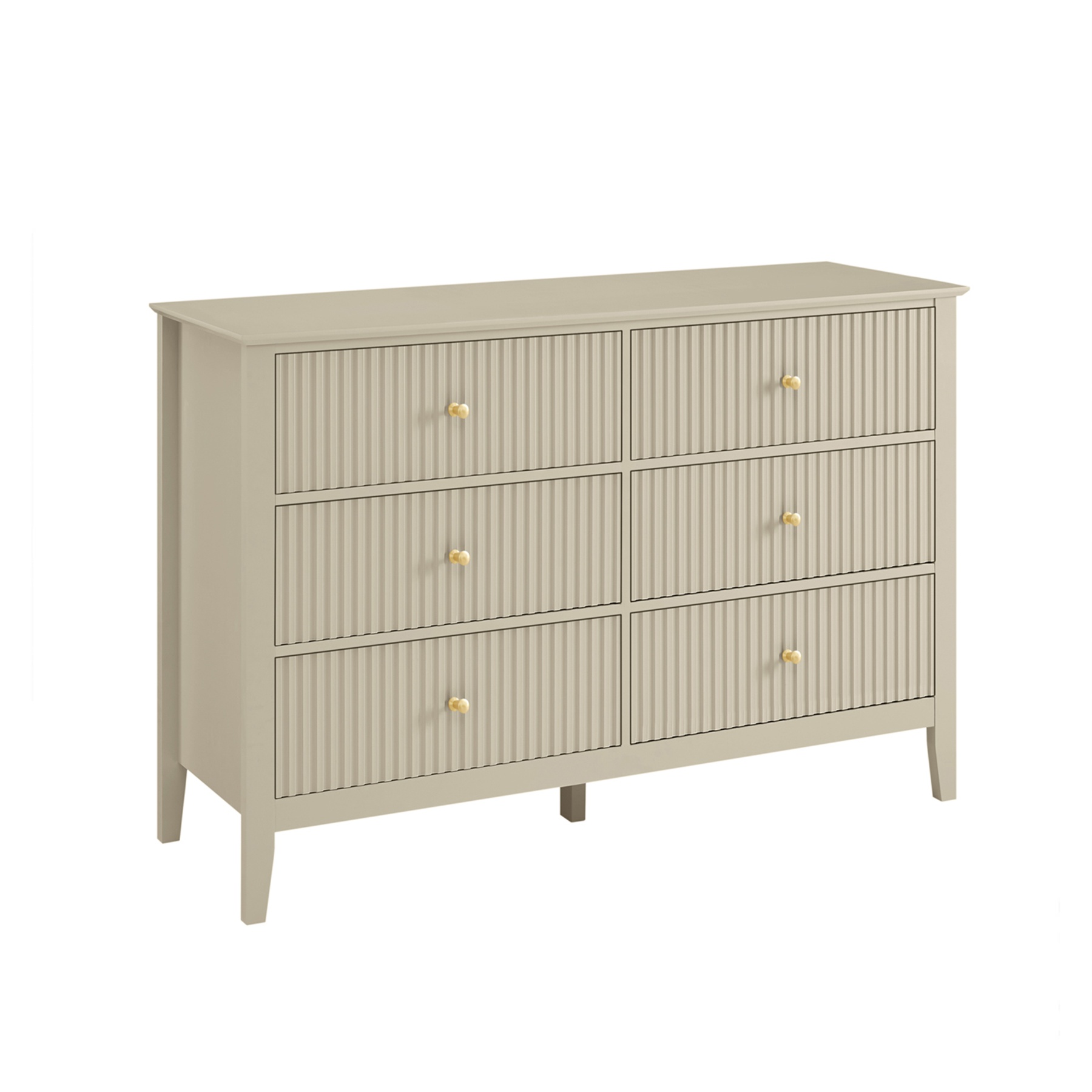 Large 6 Drawer Chest of Drawers - Hales Taupe Range
