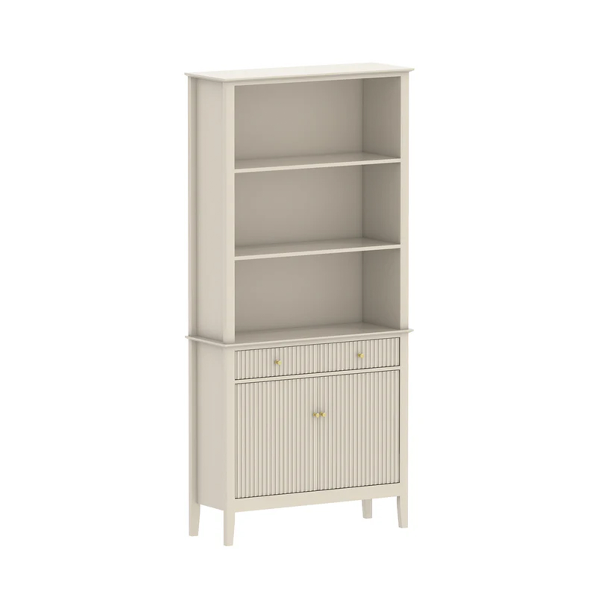 Large 2 Drawer & 2 Doors Freestanding Storage Display Cabinet - Hales Taupe Range