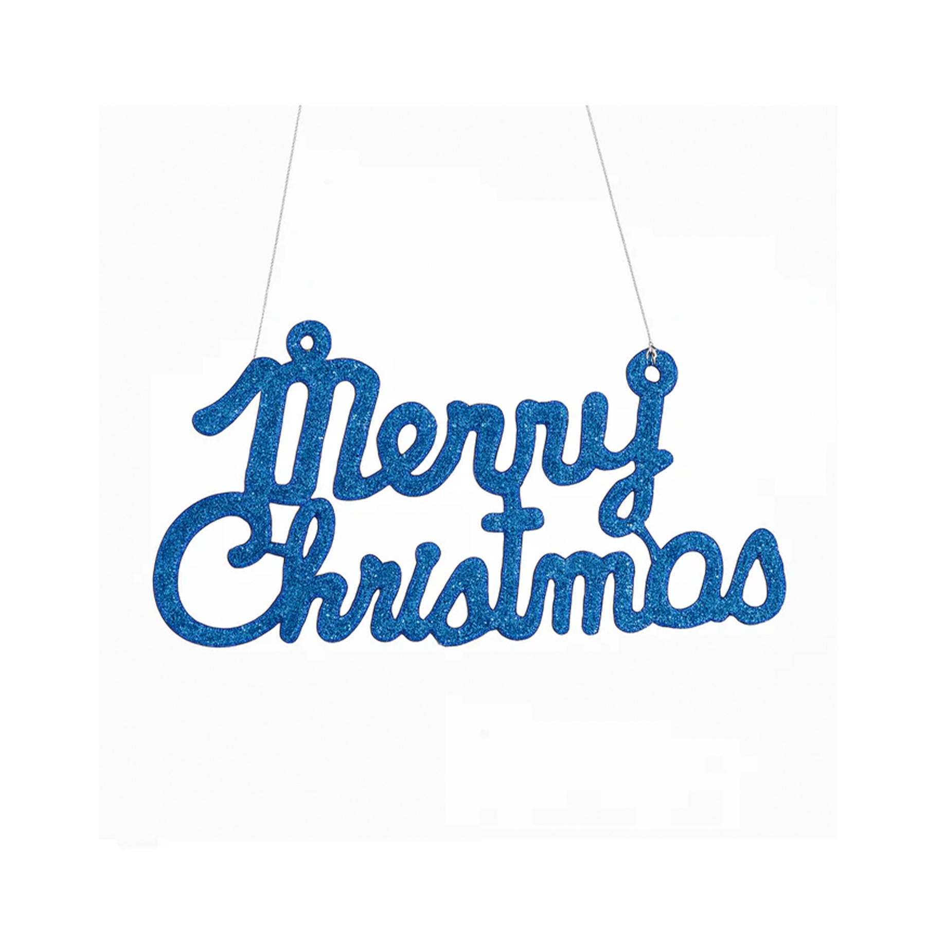 Navy Blue Glitter Merry Christmas Sign - 19.5cm