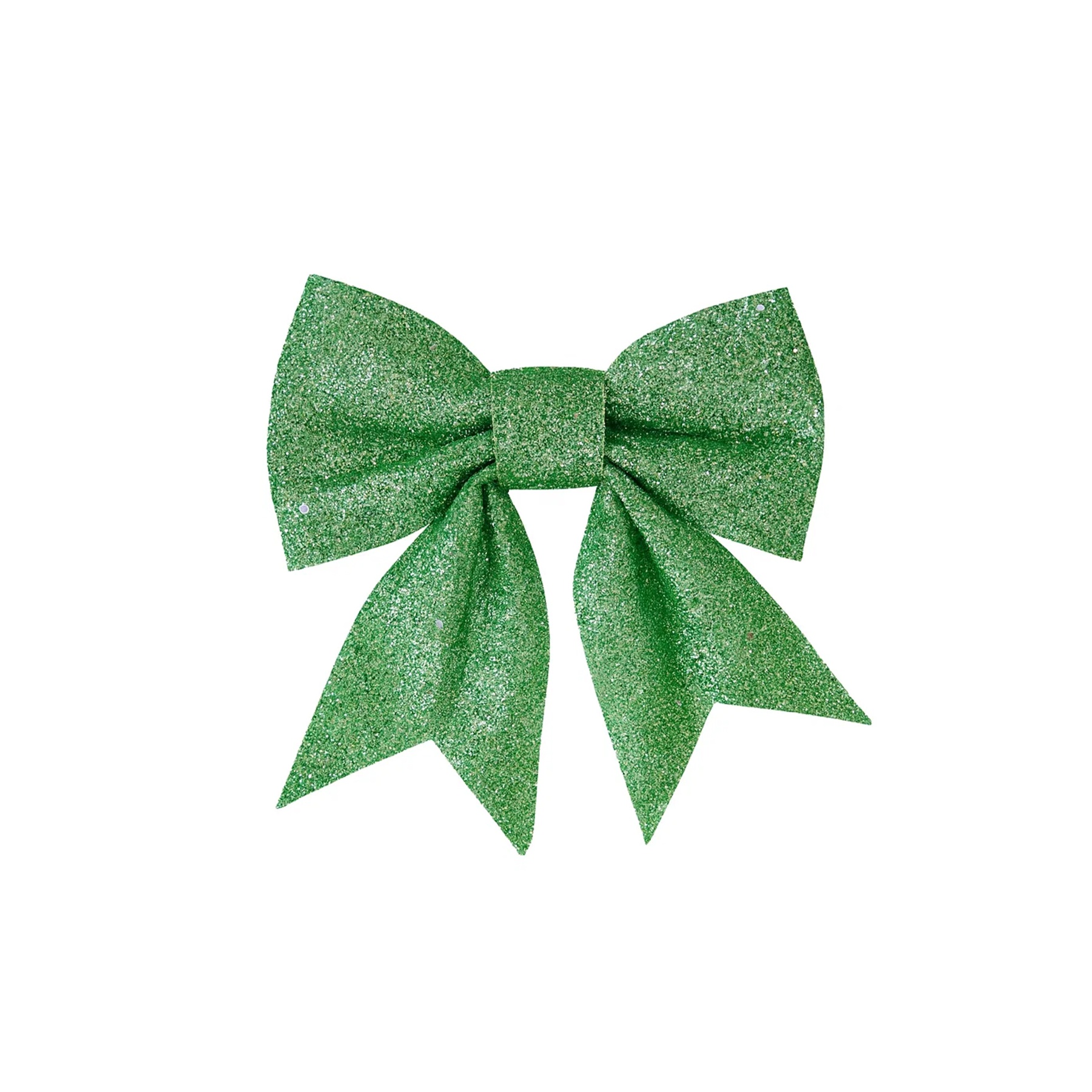 Set of 4 Sage Green Glitter Christmas Bows