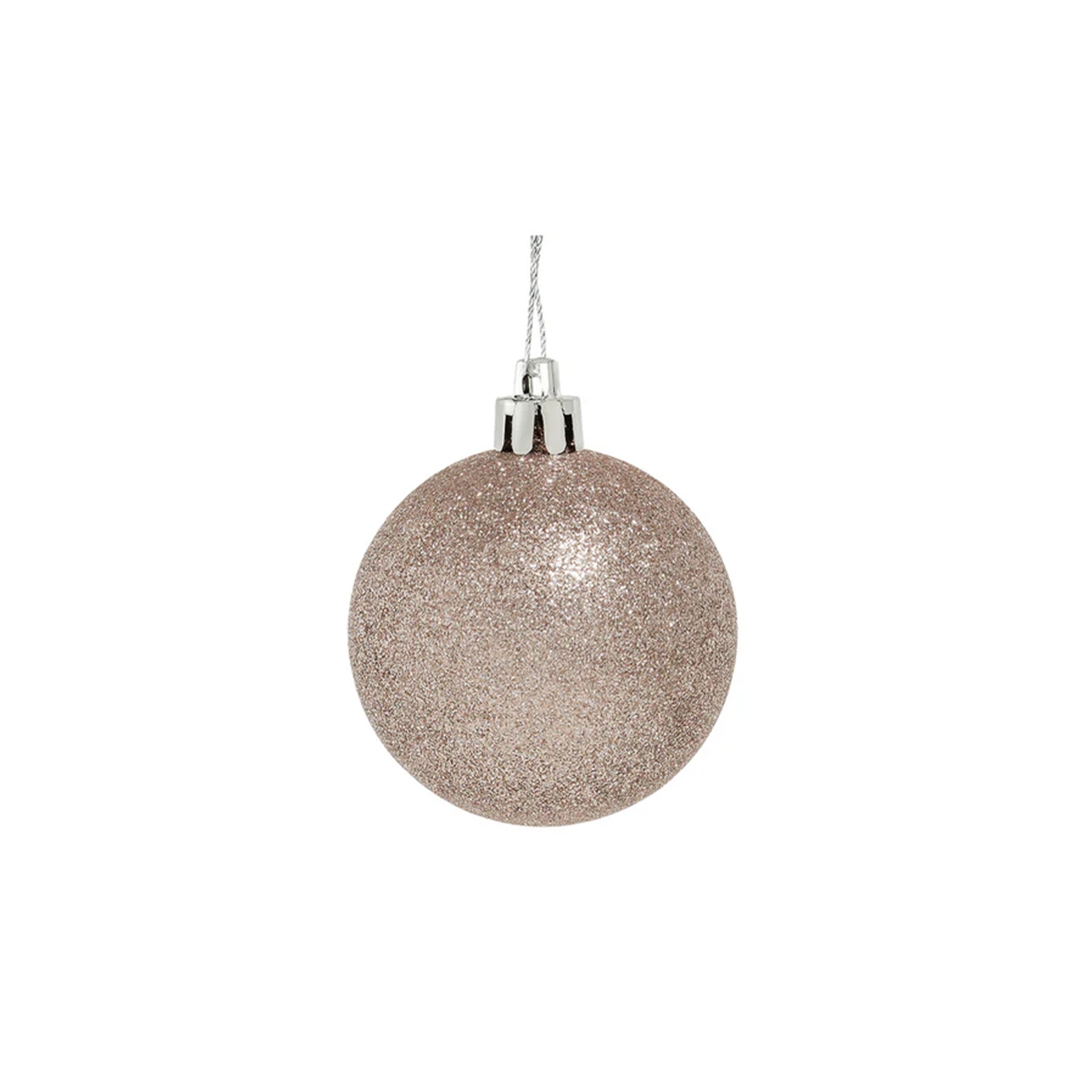 Set of 10 Mixed Blush Pink Glitter Baubles